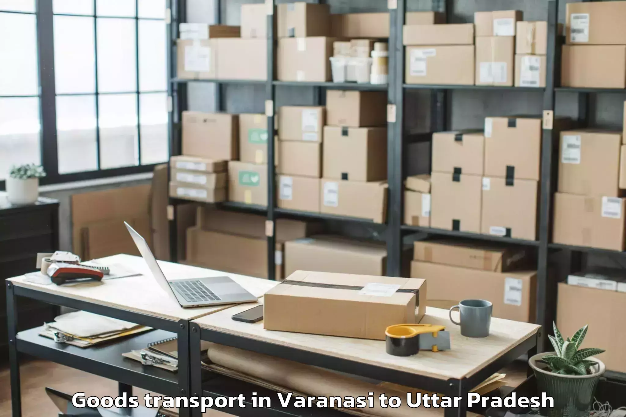 Easy Varanasi to Manjhanpur Goods Transport Booking